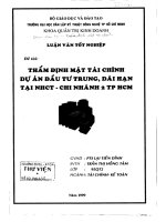 Thẩm định mặt tài chính dự án đầu tư trung, dài hạn tại ngân hàng công thương- chi nhánh 2 TP Hồ Chí MInh