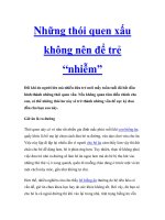 Tài liệu Những thói quen xấu không nên để trẻ “nhiễm” doc