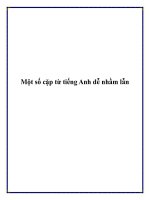 Tài liệu Một số cặp từ tiếng Anh dễ nhầm lẫn doc