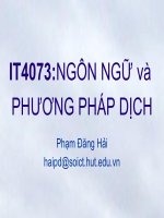 Tài liệu NGÔN NGỮ và PHƯƠNG PHÁP DỊCH - Chương 3: Phân tích cú pháp docx