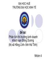 Phân tích thi trường kinh doanh khách sạn đông dương (thị xã hồng lĩnh  tỉnh hà tĩnh)