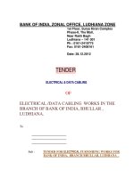 Tài liệu ELECTRICAL /DATA CABLING WORKS IN THE BRANCH OF BANK OF INDIA, BHULLAR , LUDHIANA. doc