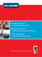 Tài liệu Master of Science in Business Economics - Master of Science in Advanced Business Studies - PhD programme in Business Economics docx