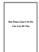 Tài liệu Bón Phân Giảm Chi Phí Cho Lúa Hè Thu doc