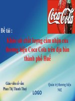 Khảo sát chất lượng cảm nhận của thương hiệu coca cola trên địa bàn thành phố huế