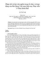 Pháp chế xã hội chủ nghĩa trong tổ chức và hoạt động của hải quan việt nam hiện nay thực tiễn ở thừa thiên huế