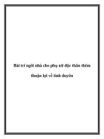 Tài liệu Bài trí ngôi nhà cho phụ nữ độc thân thêm thuận lợi về tình duyên pdf