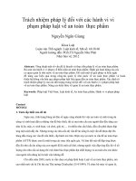 Trách nhiệm pháp lý đối với các hành vi vi phạm pháp luật về an toàn thực phẩm