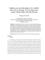 Nghiên cứu các biện pháp xử lý ô nhiễm nước hồ an dương, xã chi lăng nam, huyện thanh miện, tỉnh hải dương