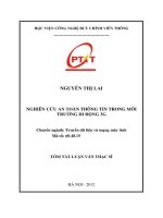 Nghiên cứu an toàn thông tin trong môi trường di động 3g