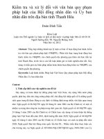 Kiểm tra và xử lý đối với văn bản quy phạm pháp luật của hội đồng nhân dân và ủy ban nhân dân trên địa bàn tỉnh thanh hóa