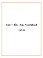 Tài liệu Bí quyết để học tiếng Anh một cách tự nhiên docx