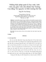 Những biện pháp quản lý học sinh, sinh viên của giáo viên chủ nhiệm lớp trường cao đẳng tài nguyên và môi trường hà nội