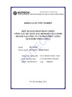 Một số giả pháp hoàn thiện công tác kế toán xác định kết quả kinh doanh tại công ty CP Phúc Long (ICD-Port Phúc Long)