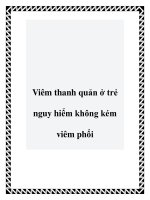 Tài liệu Viêm thanh quản ở trẻ nguy hiểm không kém viêm phổi docx