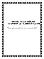 Tài liệu BÀI THU HOẠCH DIỄN ÁN HỒ SƠ DÂN SỰ - KDTM SỐ 011/DAL3 pptx