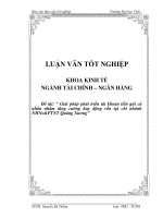 Giải pháp phát triển tài khoản tiền gửi cá nhân nhằm tăng cường huy động vốn tại chi nhánh NHNo&PTNT Quảng Xương