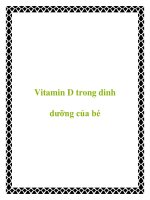 Tài liệu Vitamin D trong dinh dưỡng của bé ppt