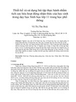 Thiết kế và sử dụng bài tập thực hành nhằm tích cực hóa hoạt động nhận thức của học sinh trong dạy học sinh học lớp 11 trung học phổ thông