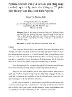 Nghiên cứu hiện trạng và đề xuất giải pháp nâng cao hiệu quả xử lý nước thải công ty cổ phần giấy hoàng văn thụ, tỉnh thái nguyên