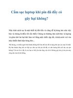 Tài liệu Cắm sạc laptop khi pin đã đầy có gây hại không? ppt