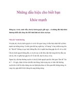 Tài liệu Những dấu hiệu cho biết bạn khỏe mạnh pdf