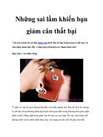 Tài liệu Những sai lầm khiến bạn giảm cân thất bại docx