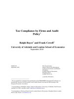 Tài liệu Tax Compliance by Firms and Audit Policy∗ docx