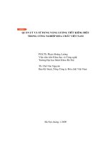 quản lý và sử dụng năng lượng tiết kiệm, hiệu trong công nghiệp hóa chất việt nam