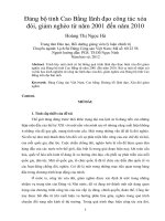 Đảng bộ tỉnh cao bằng lãnh đạo công tác xóa đói, giảm nghèo từ năm 2001 đến năm 2010