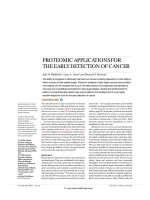 Tài liệu PROTEOMIC APPLICATIONS FOR THE EARLY DETECTION OF CANCER doc