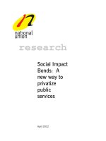 Tài liệu Social Impact Bonds: A new way to privatize public services docx