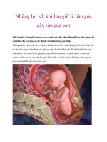 Tài liệu Những lợi ích khi lưu giữ tế bào gốc dây rốn của con ppt