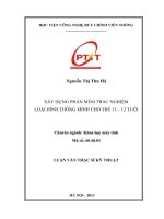 Xây dựng phần mềm trắc nghiệm loại hình thông minh cho trẻ 11 12 tuổi