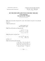 Tài liệu ĐỀ THI SINH VIÊN GIỎI TOÁN NĂM 2010 vòng chung khảo pptx