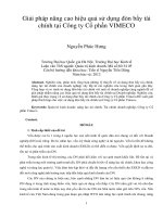 Giải pháp nâng cao hiệu quả sử dụng đòn bẩy tài chính tại công ty cổ phần VIMECO