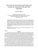 Xây dựng chương trình truyền thông môi trường cho cộng đồng phật giáo tỉnh vĩnh phúc