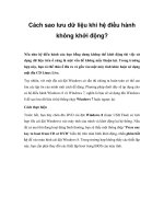 Tài liệu Cách sao lưu dữ liệu khi hệ điều hành không khởi động? doc