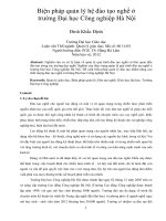 Biện pháp quản lý hệ đào tạo nghề ở trường đại học công nghiệp hà nội