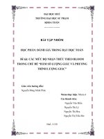 Tài liệu TIỂU LUẬN:ĐÁNH GIÁ TRONG DẠY HỌC TOÁN Đề tài: CÁC MỨC ĐỘ NHẬN THỨC THEO BLOOM TRONG CHỦ ĐỀ “HÀM SỐ LƯỢNG GIÁC VÀ PHƯƠNG TRÌNH LƯỢNG GIÁC ppt