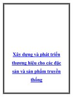 Tài liệu Xây dựng và phát triển thương hiệu cho các đặc sản và sản phẩm truyền doc