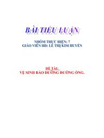 Tài liệu ĐỀ TÀI: VỆ SINH BẢO DƯỠNG ĐƯỜNG ỐNG. pdf