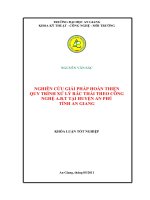 nghiên cứu giải pháp hoàn thiện quy trình xử lý rác thải theo công nghệ abt tại huyện an phú tỉnh an giang