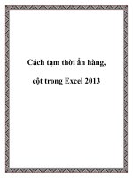 Tài liệu Cách tạm thời ẩn hàng, cột trong Excel 2013 ppt