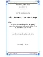 NÂNG CAO HIỆU QUẢ CHO VAY HỘ NGHÈO TẠI PHÒNG GIAO DỊCH NGÂN HÀNG CHÍNH SÁCH XÃ HỘI HUYỆN NHƯ THANH