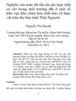 Nghiên cứu mức độ tồn dư các hợp chất cơ clo trong môi trường đất ở một số khu vực kho chứa hóa chất bảo vệ thực vật trên địa bàn tỉnh thái nguyên