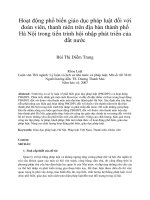 Hoạt động phổ biến giáo dục pháp luật đối với đoàn viên, thanh niên trên địa bàn thành phố hà nội trong tiến trình hội nhập phát triển của đất nước