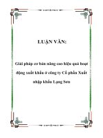 Giải pháp cơ bản nâng cao hiệu quả hoạt động xuất khẩu ở công ty Cổ phần Xuất nhập khẩu Lạng Sơn