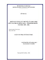 khảo sát năng lực trí tuệ của học sinh lớp 5 tại thị xã đồng xoài – tỉnh bình phước năm học 2005 – 2006