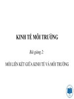 KINH TẾ VÀ MÔI TRƯỜNG
